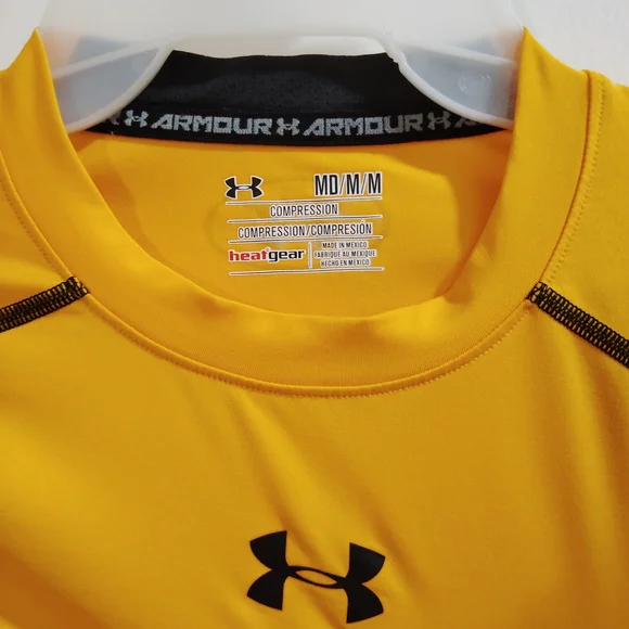 NWOT Under Armour Men's Yellow Long Sleeve Tee - Picture 3 of 4